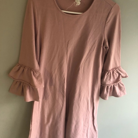 Pink Ruffle Sleeve Dress - Picture 1 of 5